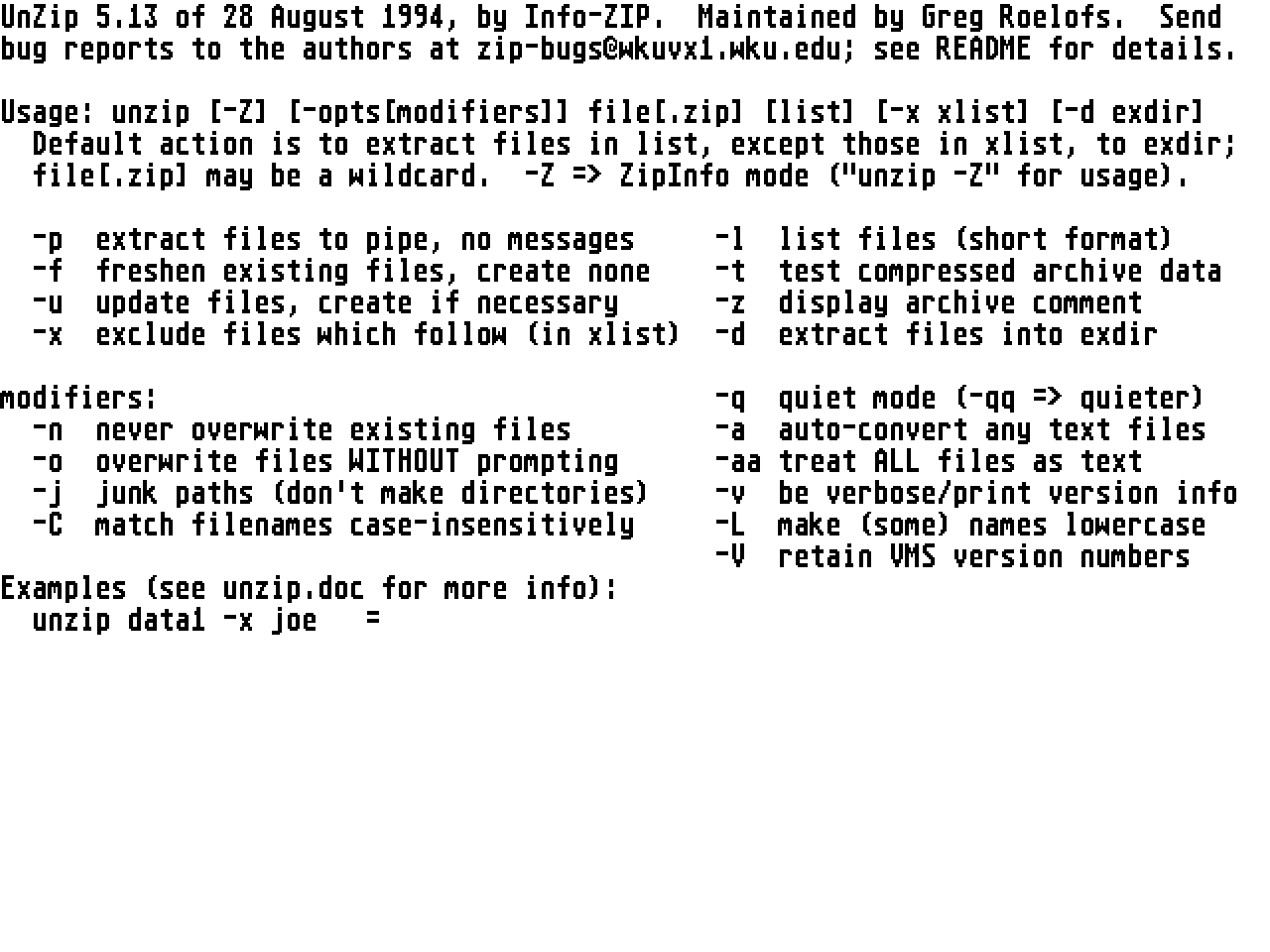 ZIP / UnZIP atari screenshot